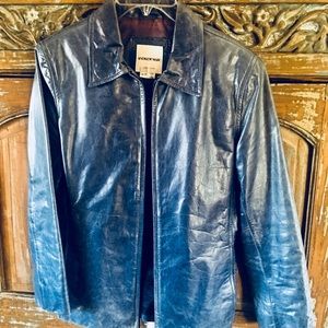 Andrew Marc leather blazer.